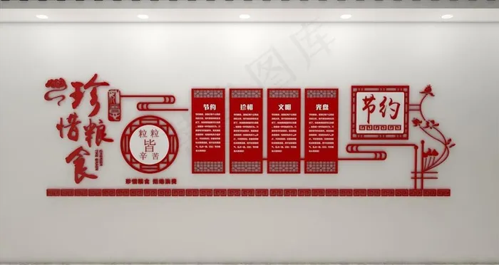 食堂文化墙图片ai矢量模版下载