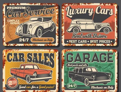 复古汽车海报图片