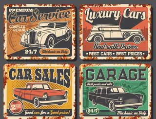 复古汽车海报图片