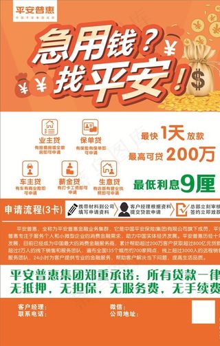 平安普惠抵押海报银行海报图片