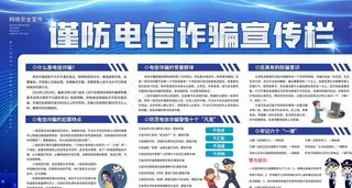 谨防电信诈骗宣传栏展板图片