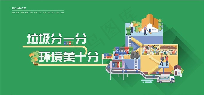 垃圾分一分 环境美十分图片cdr矢量模版下载