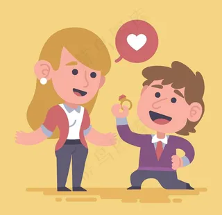 卡通人物求婚图片