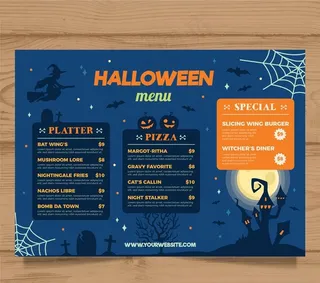 万圣节餐馆菜单图片