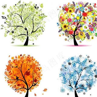 彩色树图片