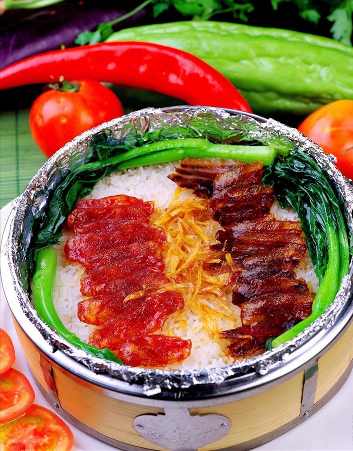 腊味饭 蒸饭 腊味叉烧饭图片