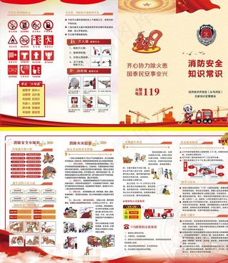 消防安全知识四折页图片