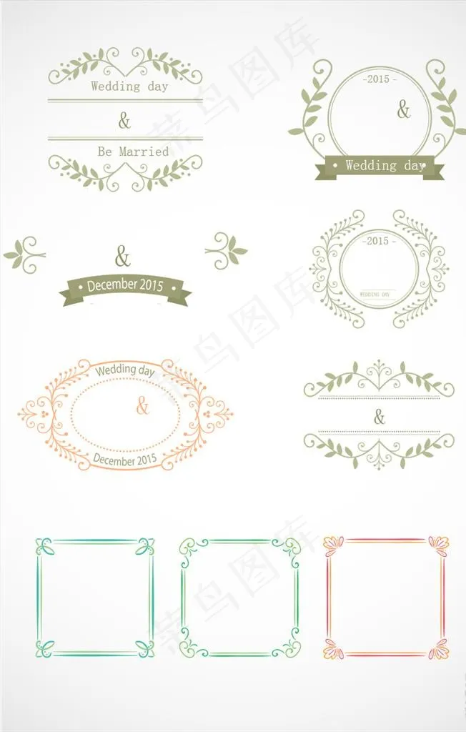 欧式花环花圈花纹花朵矢量设计图片ai矢量模版下载