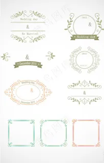 欧式花环花圈花纹花朵矢量设计图片