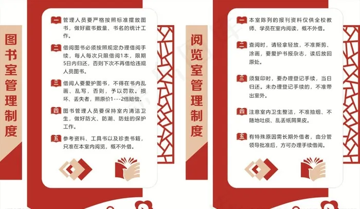 图书室制度图片cdr矢量模版下载