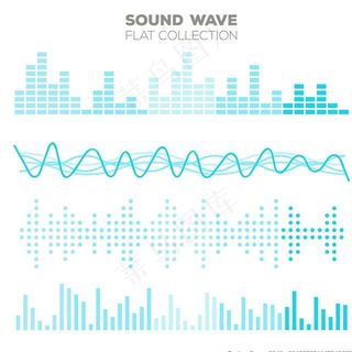 4款简约音波曲线素材图片