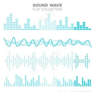 4款简约音波曲线素材图片