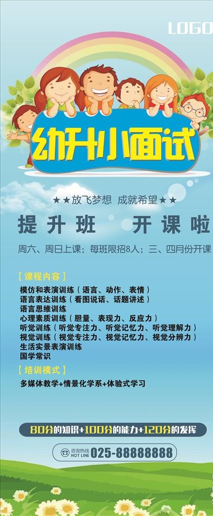 幼儿教育展架图片(4724X10630(DPI:150))psd模版下载
