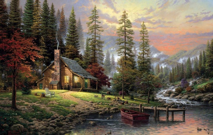 托马斯风景油画高清图图片