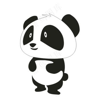 熊猫 黑白 卡通图片