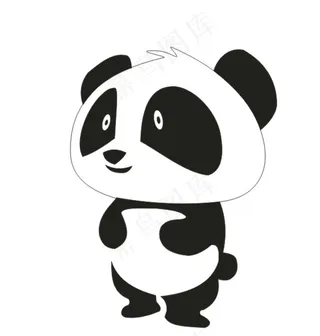 熊猫 黑白 卡通图片