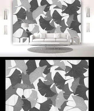 现代简约枫叶背景墙图片