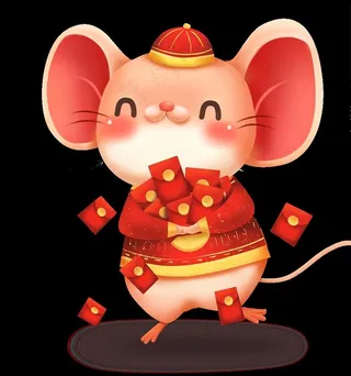 鼠年红菜鸟图库片