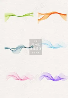 科技感曲线流线装饰图案图片