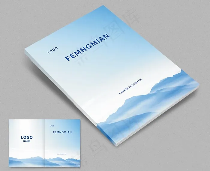 蓝色封面图片cdr矢量模版下载