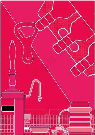 酒元素矢量海报素材扁平化元素图片