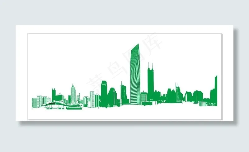 深圳城市剪影线描图片cdr矢量模版下载