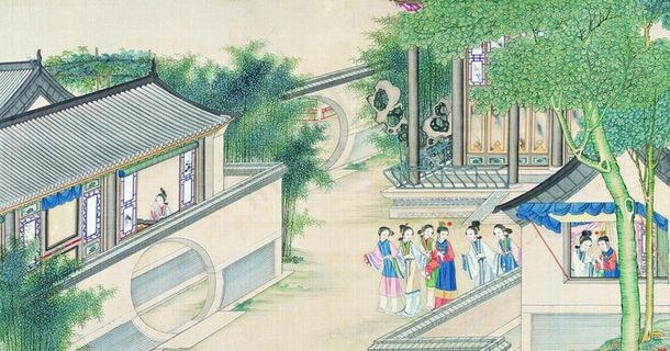 古代市井工笔画图片