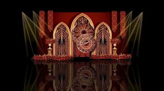 红金色欧式婚礼迎宾区设计图片