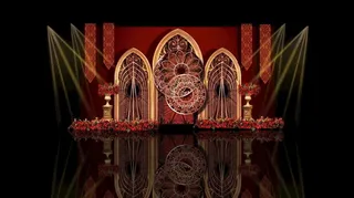 红金色欧式婚礼迎宾区设计图片