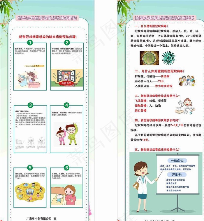 新型冠状肺炎病毒海报展架图片