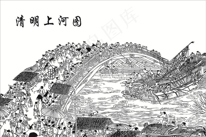 清明上河图图片cdr矢量模版下载
