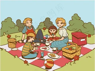 秋游野炊图片
