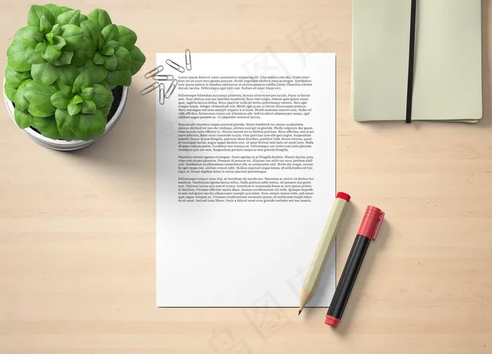 A4信笺样机图片(4000X3000(DPI:300))psd模版下载