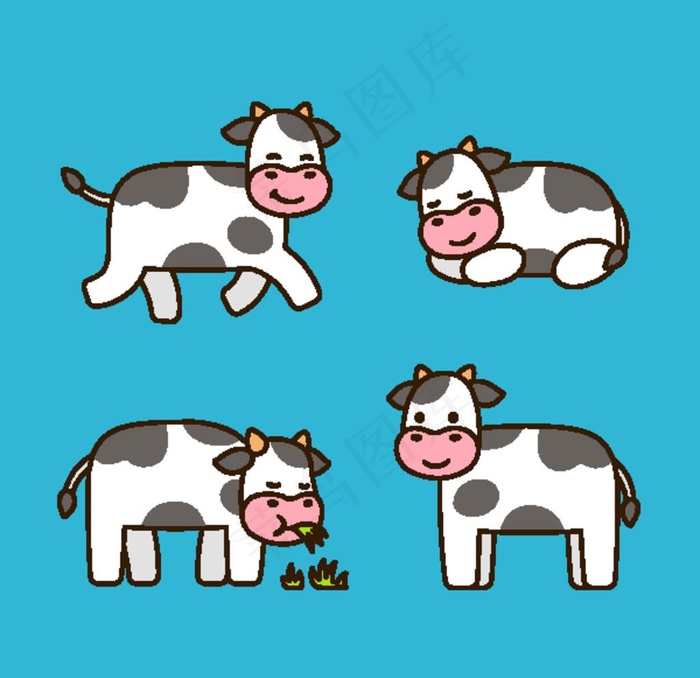 可爱卡通小动物插画图片eps,ai矢量模版下载
