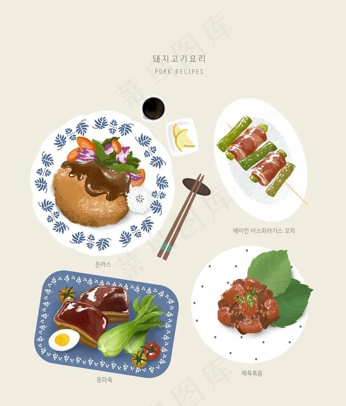手绘美食海报图片(3800X4600(DPI:300))psd模版下载