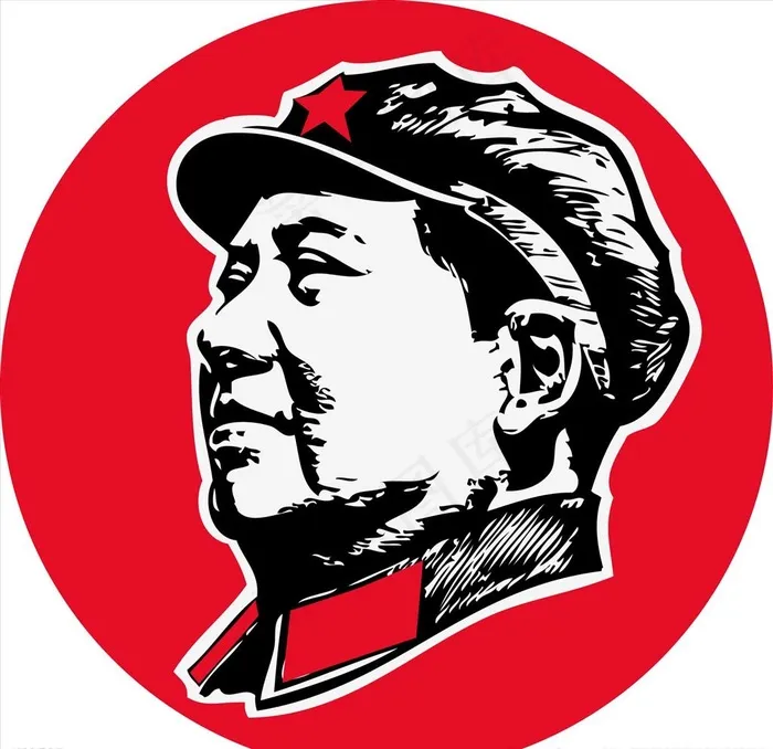 毛主席头像图片ai矢量模版下载