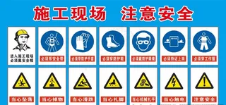 施工现场警示牌图片