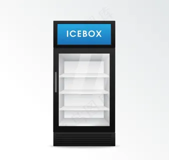 精美黑色冰箱设计矢量图图片