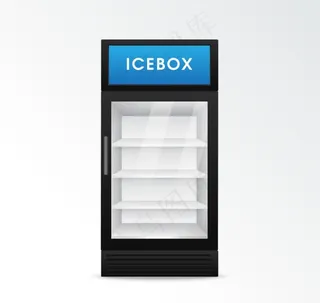 精美黑色冰箱设计矢量图图片