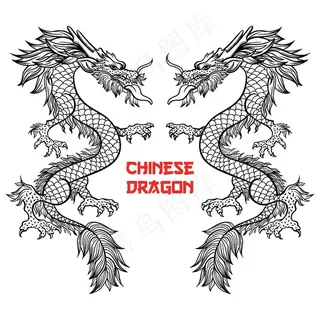 中国风传统龙云纹图案图片