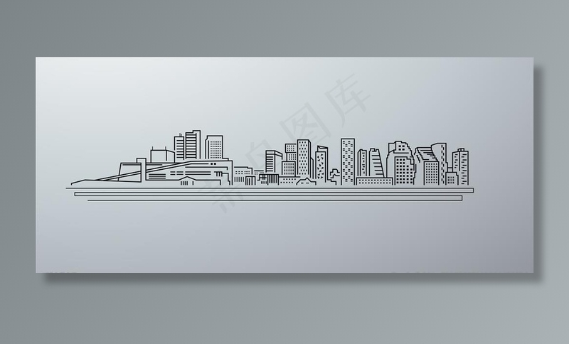 矢量线稿城市图片eps,ai矢量模版下载