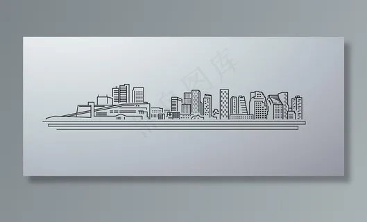 矢量线稿城市图片