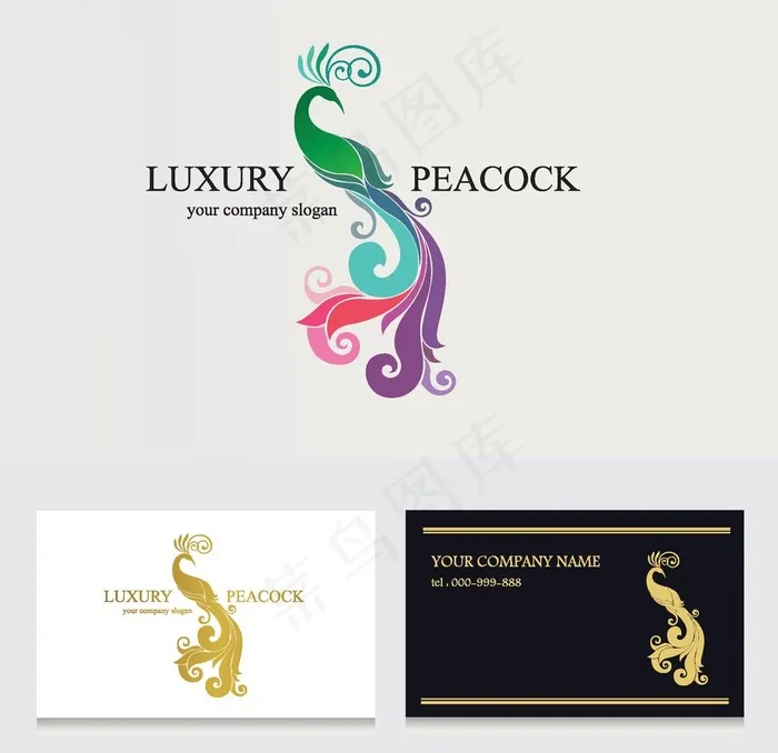孔雀logo图片eps,ai矢量模版下载