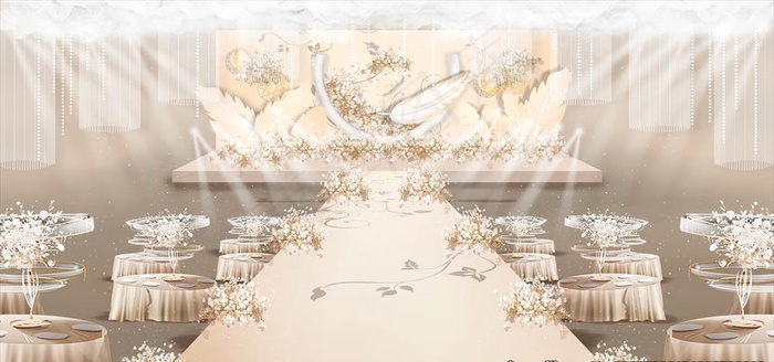 香槟色主题婚礼图片