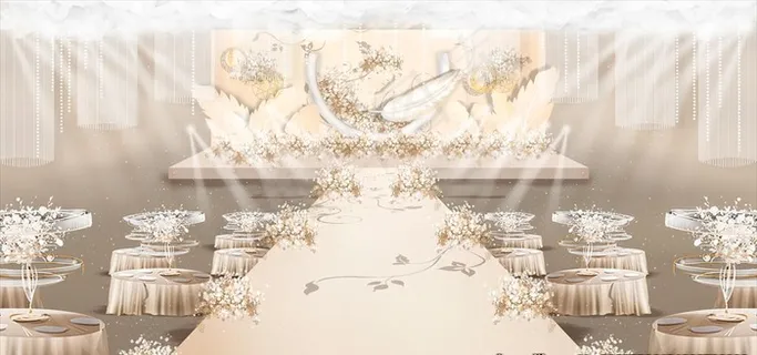 香槟色主题婚礼图片