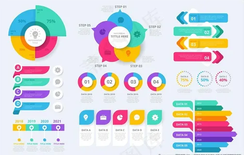 PPT数据分析信息图表模板图片