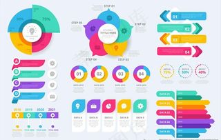 PPT数据分析信息图表模板图片