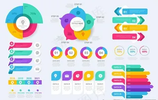 PPT数据分析信息图表模板图片
