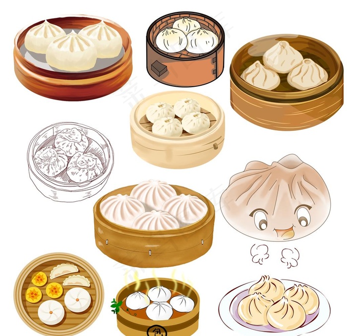 包子图片(2362X2362(DPI:300))psd模版下载