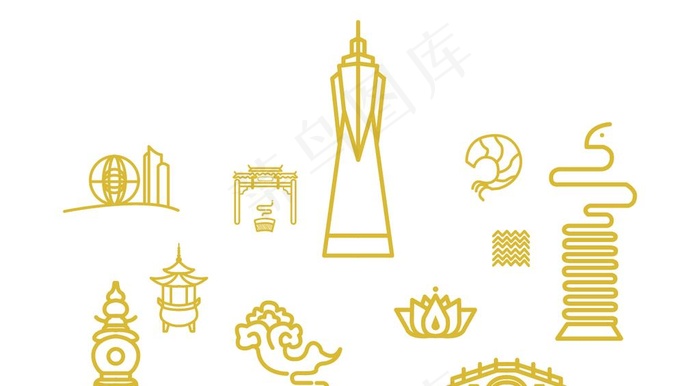 杭州地标矢量图片